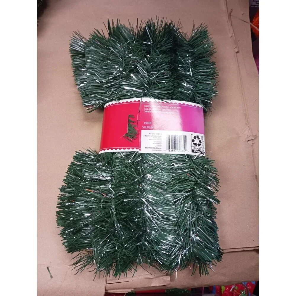 Holiday Time Pine Garland 18Ft NEW Pine Silver Made In The USA